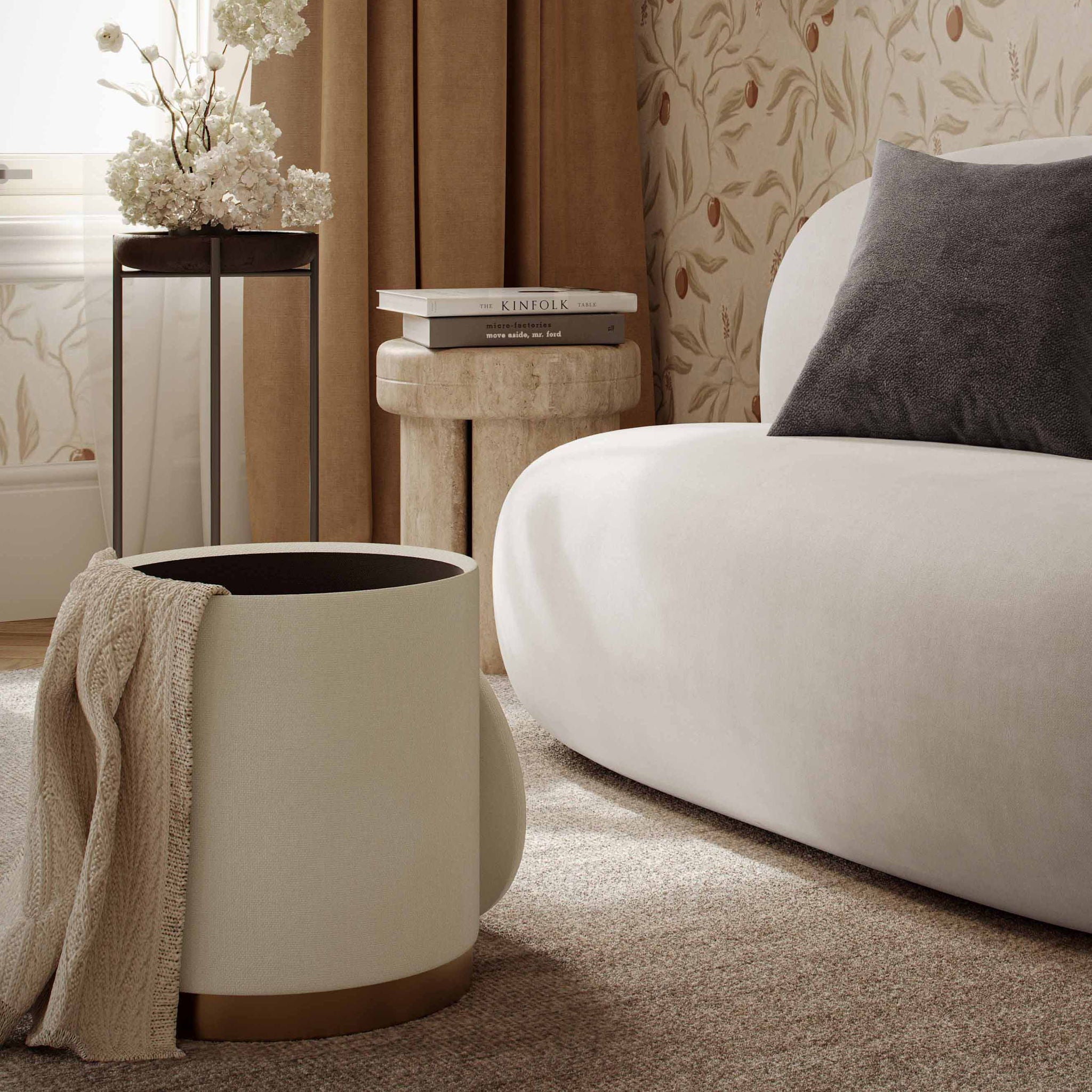 Zoe - Velvet Storage Ottoman