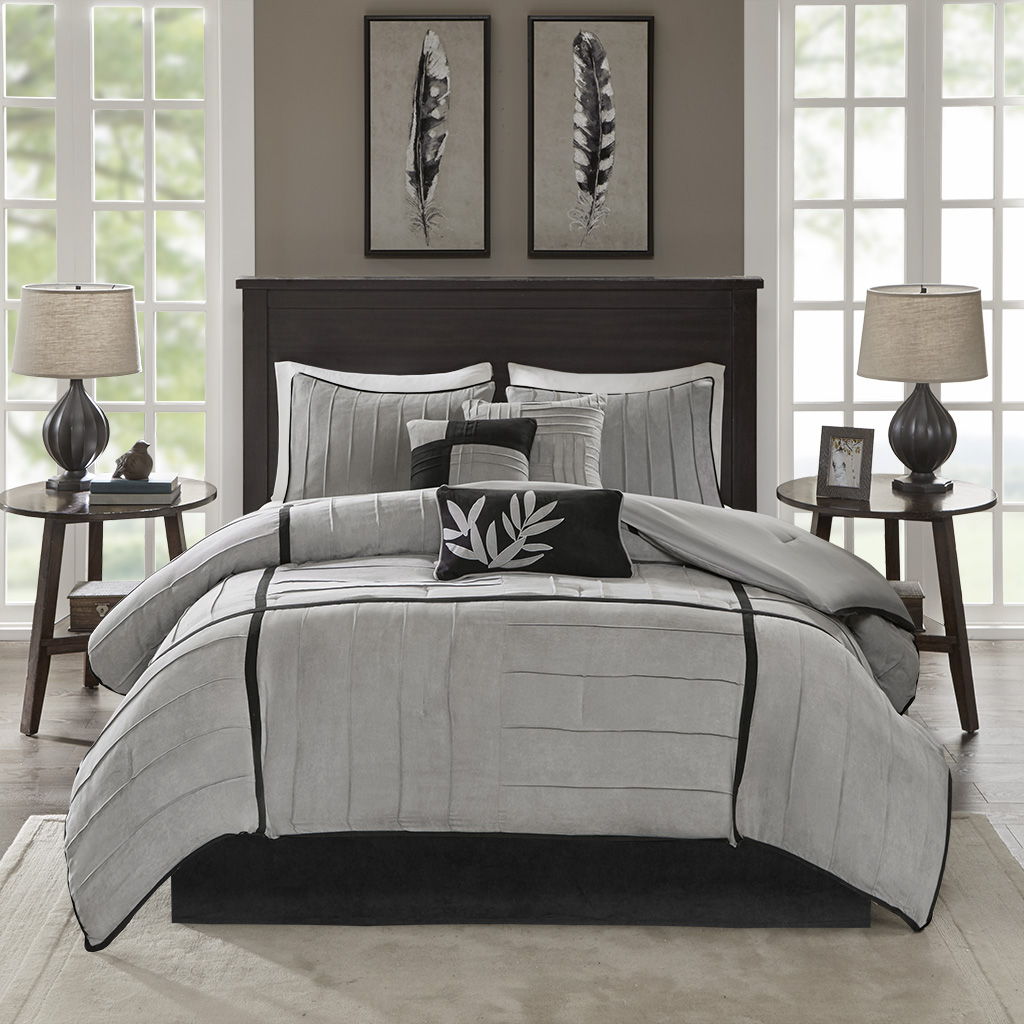 Dune - California King Piece Comforter (Set of 7) - Gray