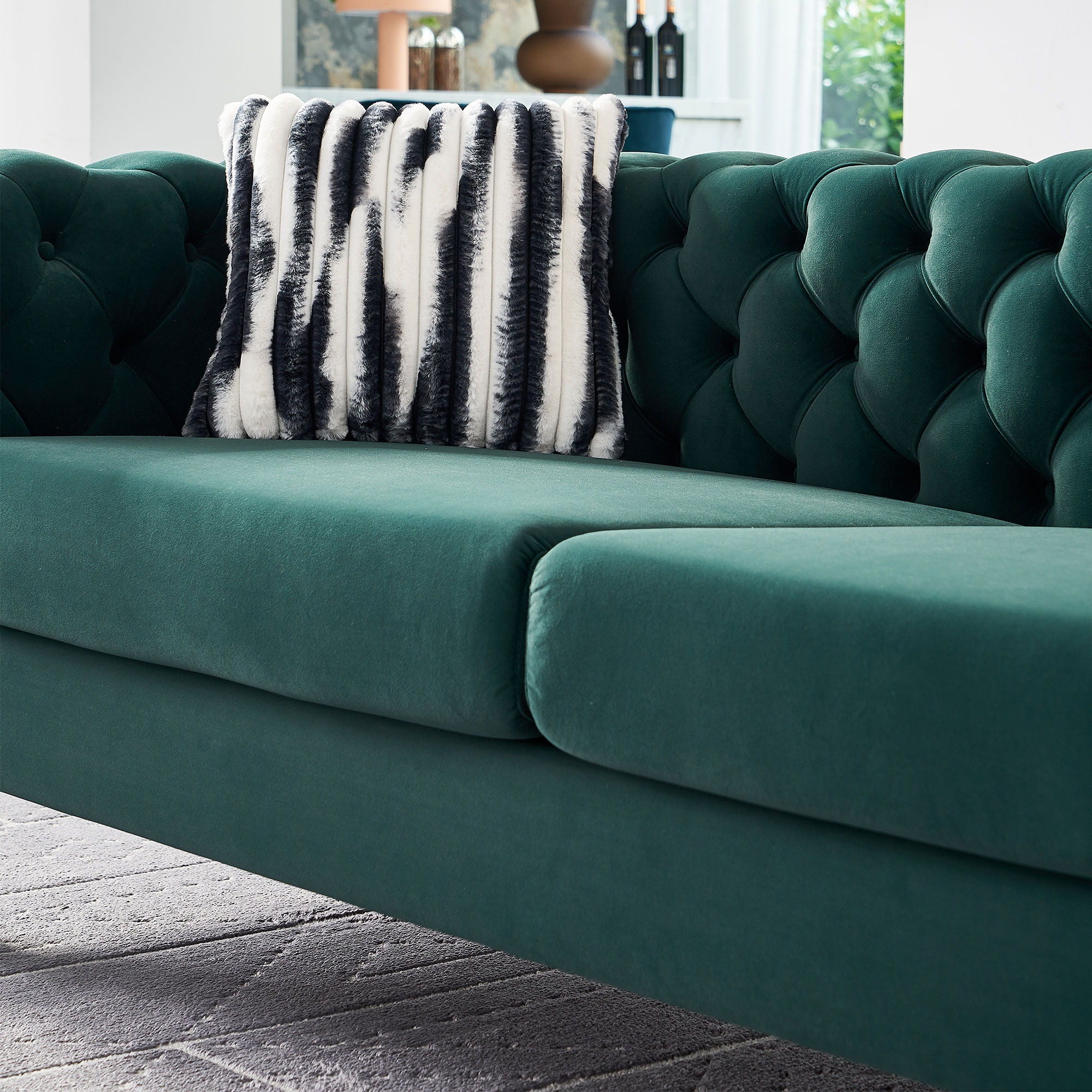 Chesterfield - Modern Tufted Living Room Sofa, 84.25''W Couch