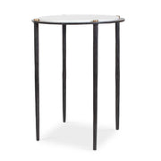 Wren - Round Marble Accent Table - Bronze / White