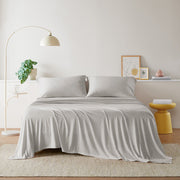 Blend Jersey Knit - 4 Piece Queen All Season Sheet Set - Gray