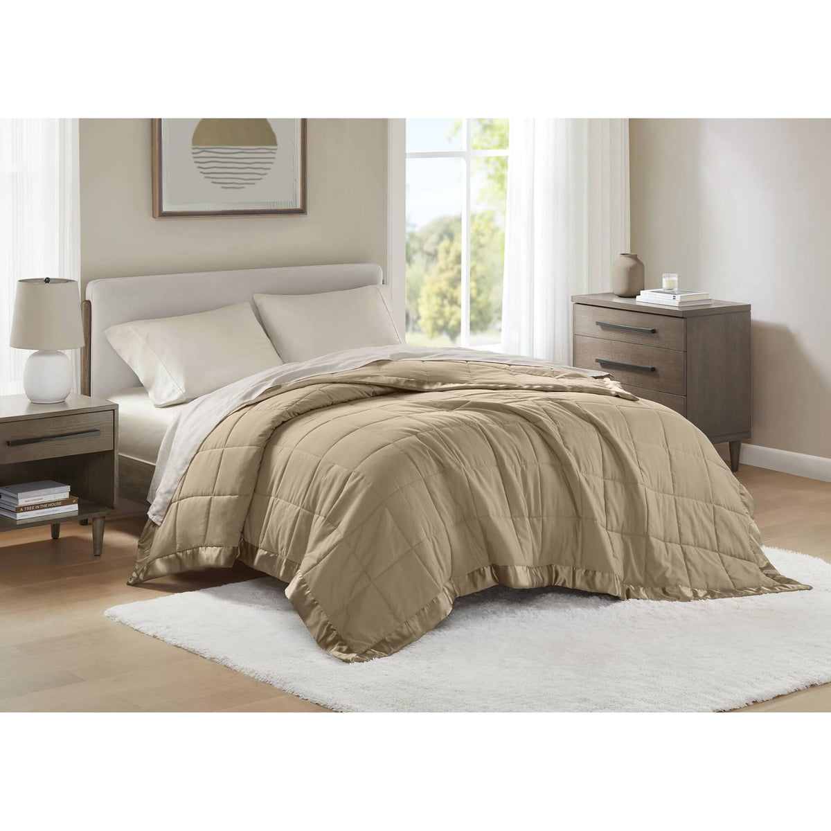 Windom - All Season Hypoallergenic Twin Blanket With 3M Scotchgard - Brown