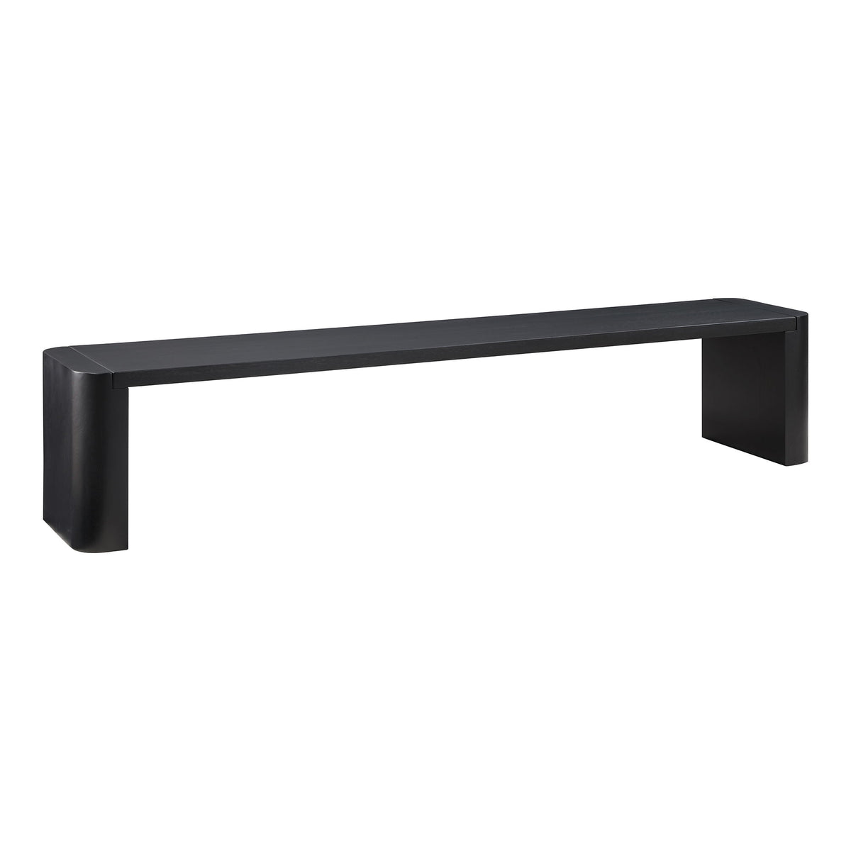 Post - Large Oak Dining Bench - Black