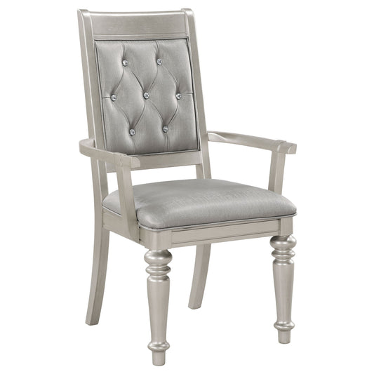 Hollywood - Platinum Open Back Arm Chair (Set of 2) - Silver