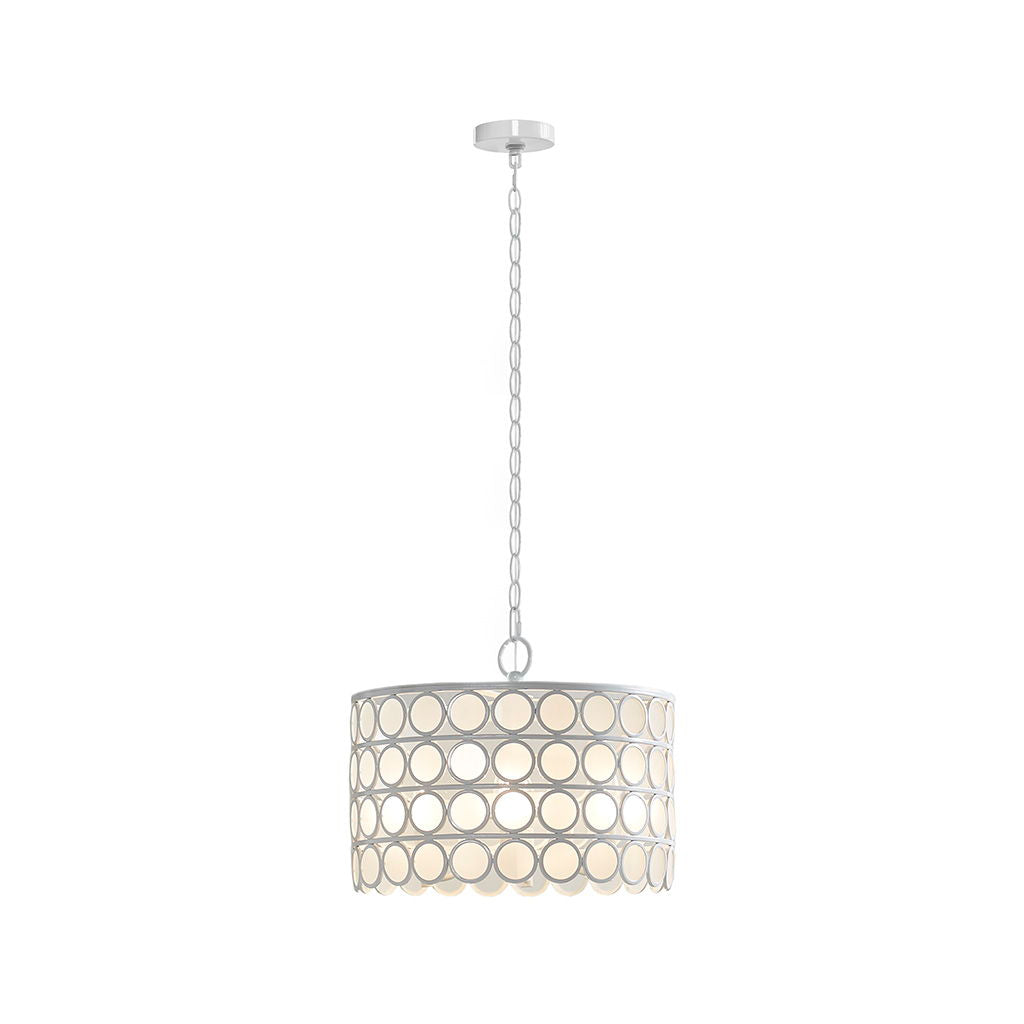 Abbot - 4-Light Drum-Shaped Chandelier - White