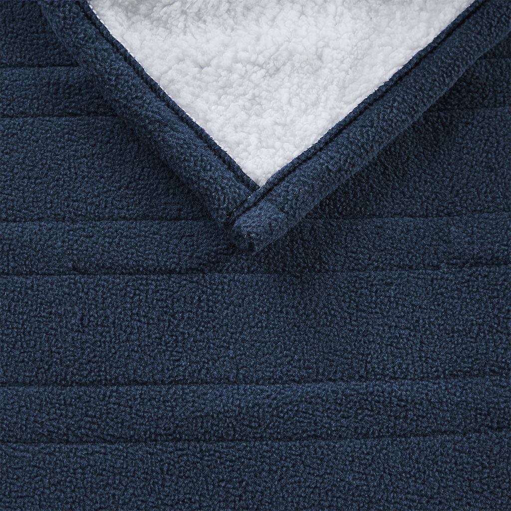Fleece to Sherpa - Heated Throw - Blue