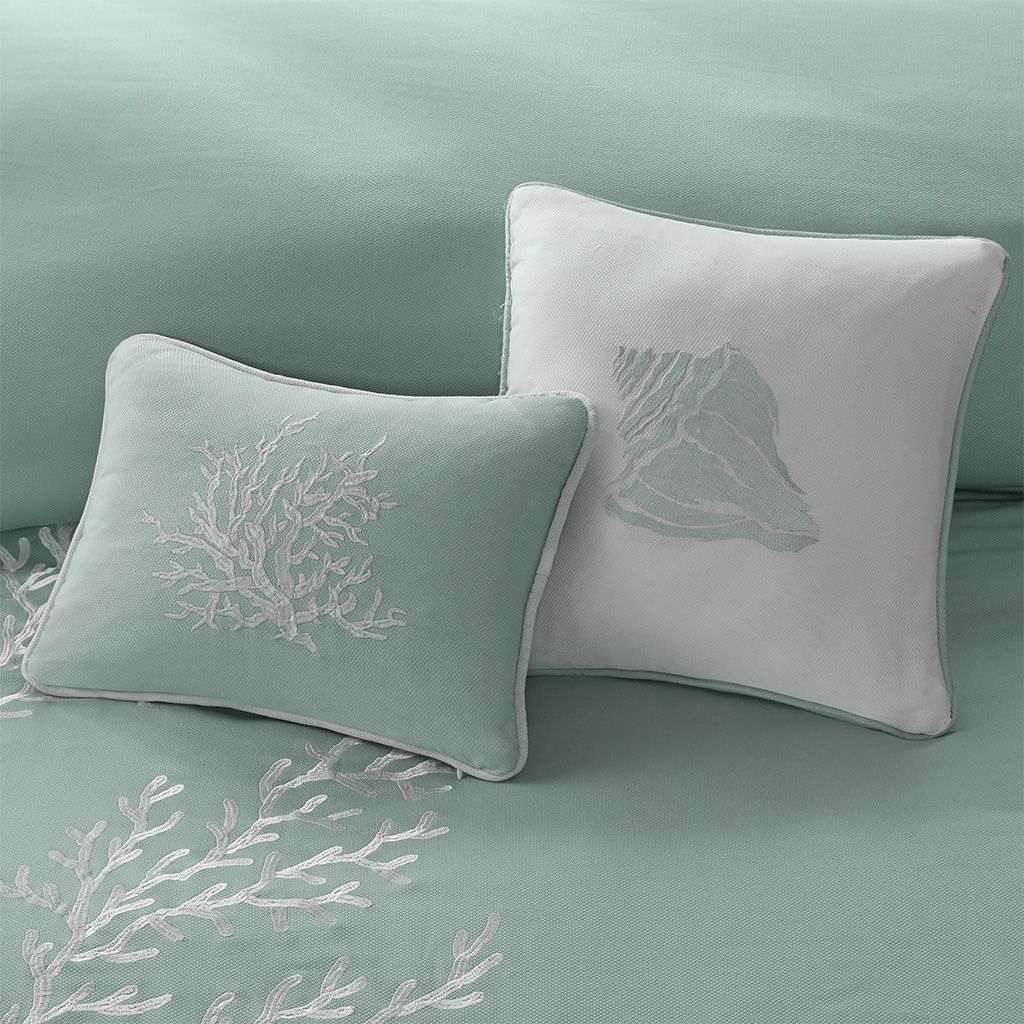 Coastline - Oblong Pillow - Aqua