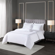 500 Thread Count Luxury - Full Sateen Embroidered Comforter Set - White / Gray