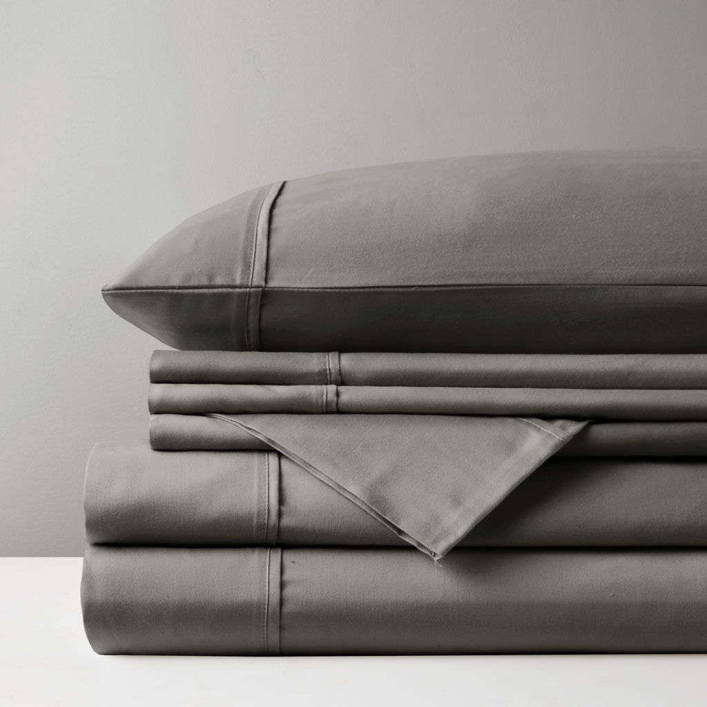800 Thread Count - Split King Sheet Set - Charcoal