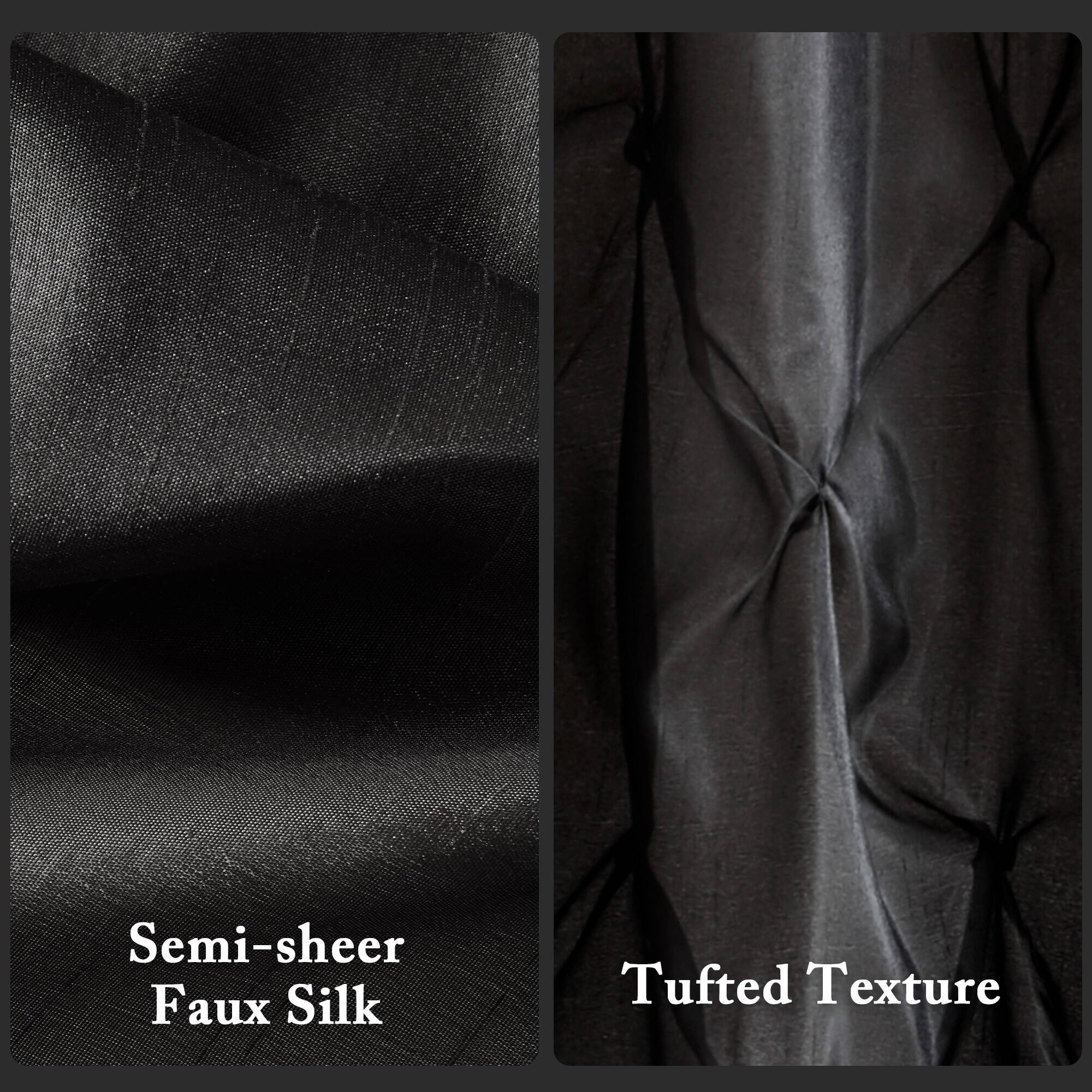 Laurel - Tufted Semi-Sheer Shower Curtain - Black
