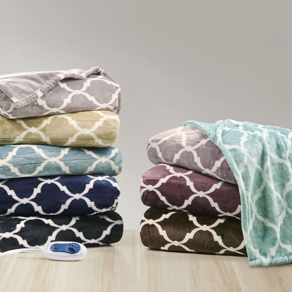 Heated Ogee - Throw - Indigo
