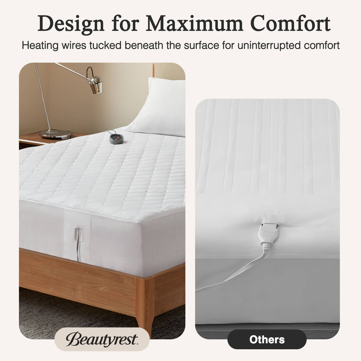 Heated Microfiber - California King Heated Mattress Pad With 3M Scotchgard - White