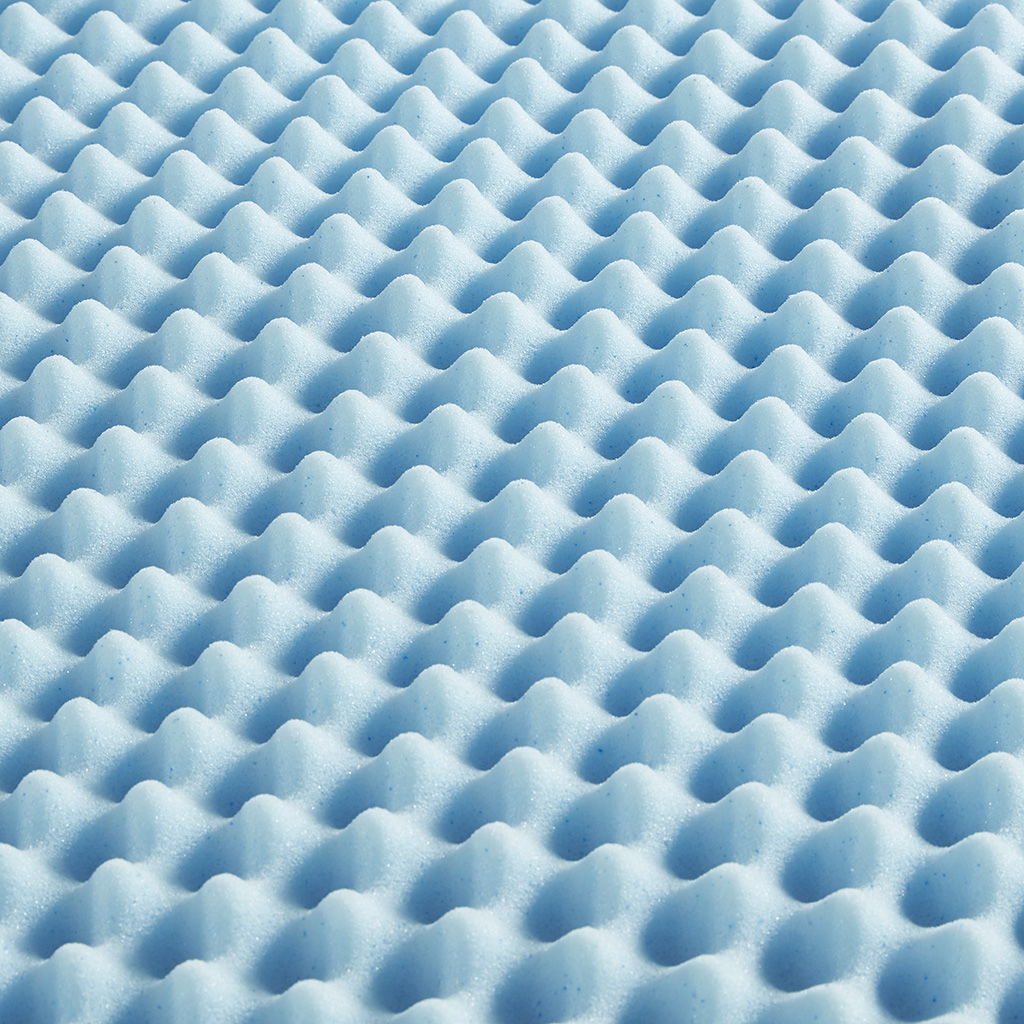 Twin Gel Memory Foam All Season Reversible Hypoallergenic Cooling Mattress Topper - Blue