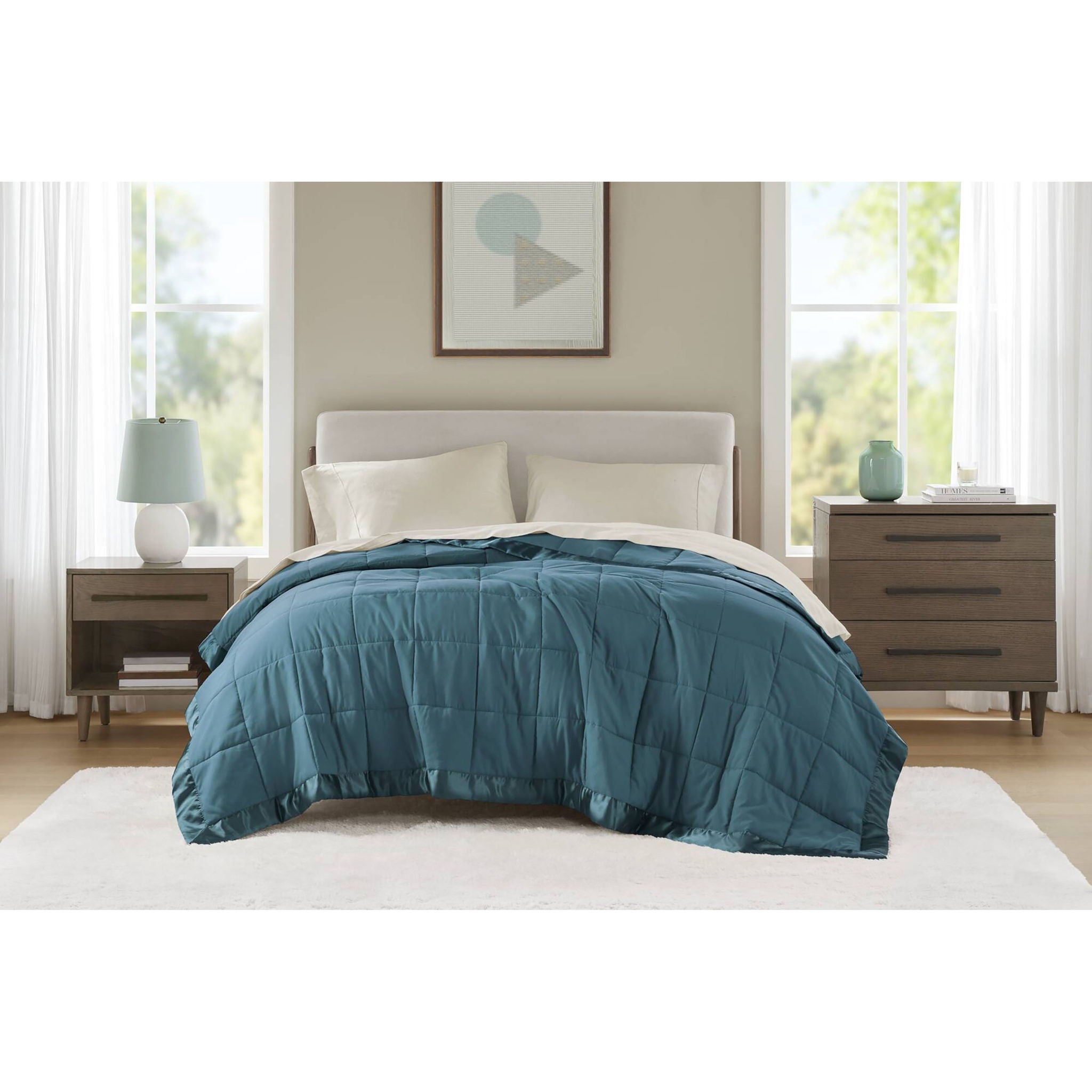 Windom - All Season Hypoallergenic Twin Blanket With 3M Scotchgard - Teal