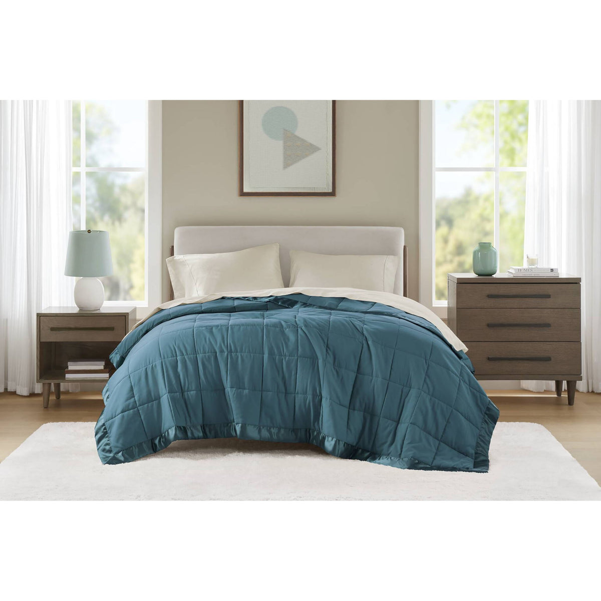 Windom - King All Season Hypoallergenic Blanket With 3M Scotchgard - Teal
