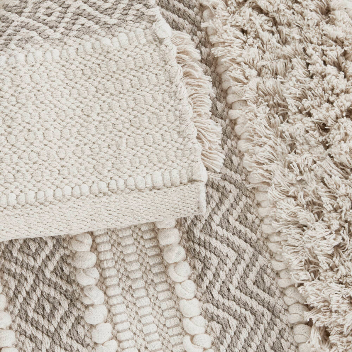 Asher - 22" x 58" Woven Texture Stripe Bath Rug - Natural