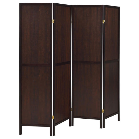 4 Panel Folding Screen - Brown