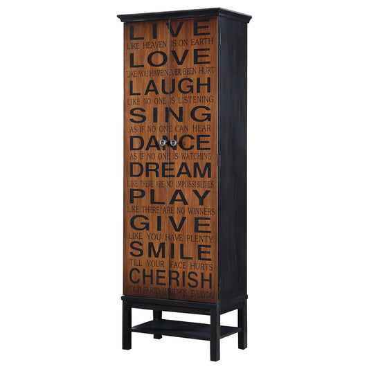 Happy - Valley 1 Shelf Accent Cabinet With 2 Doors - Brown