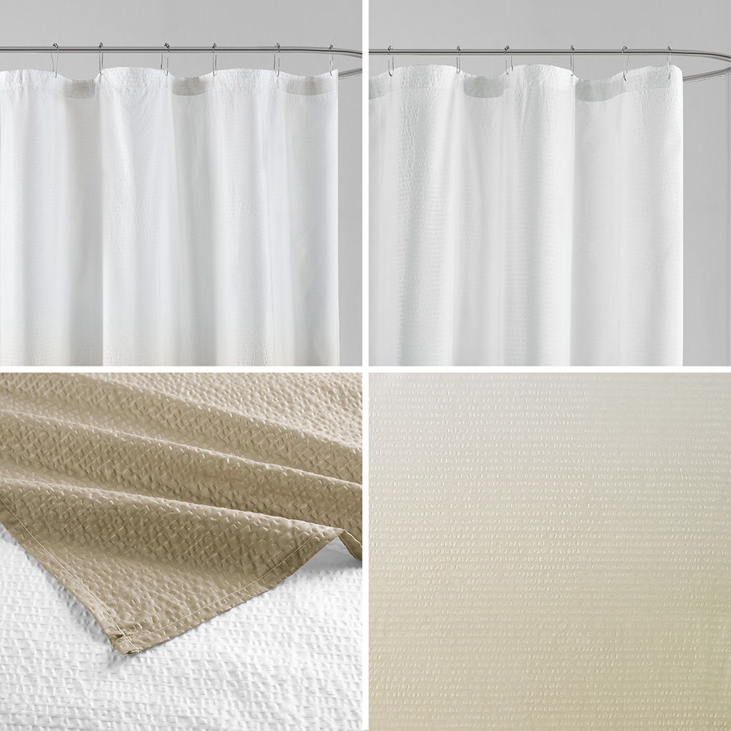 Ara - Ombre Printed Shower Curtain - Taupe