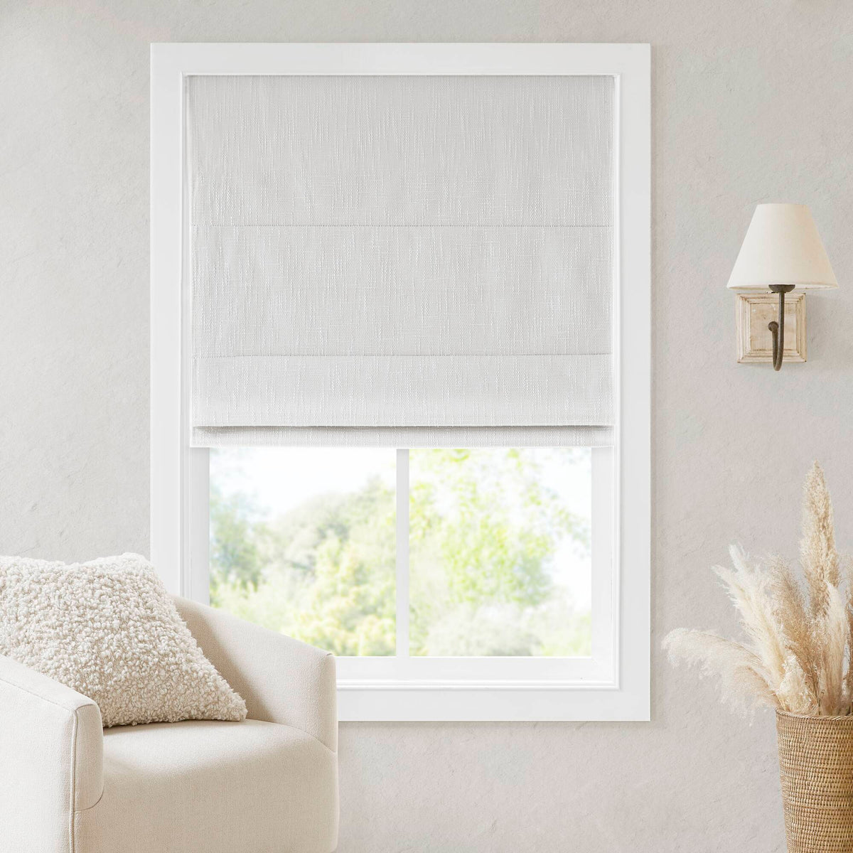 Quincy - 35x64" Total Blackout Cordless Roman Shade - White