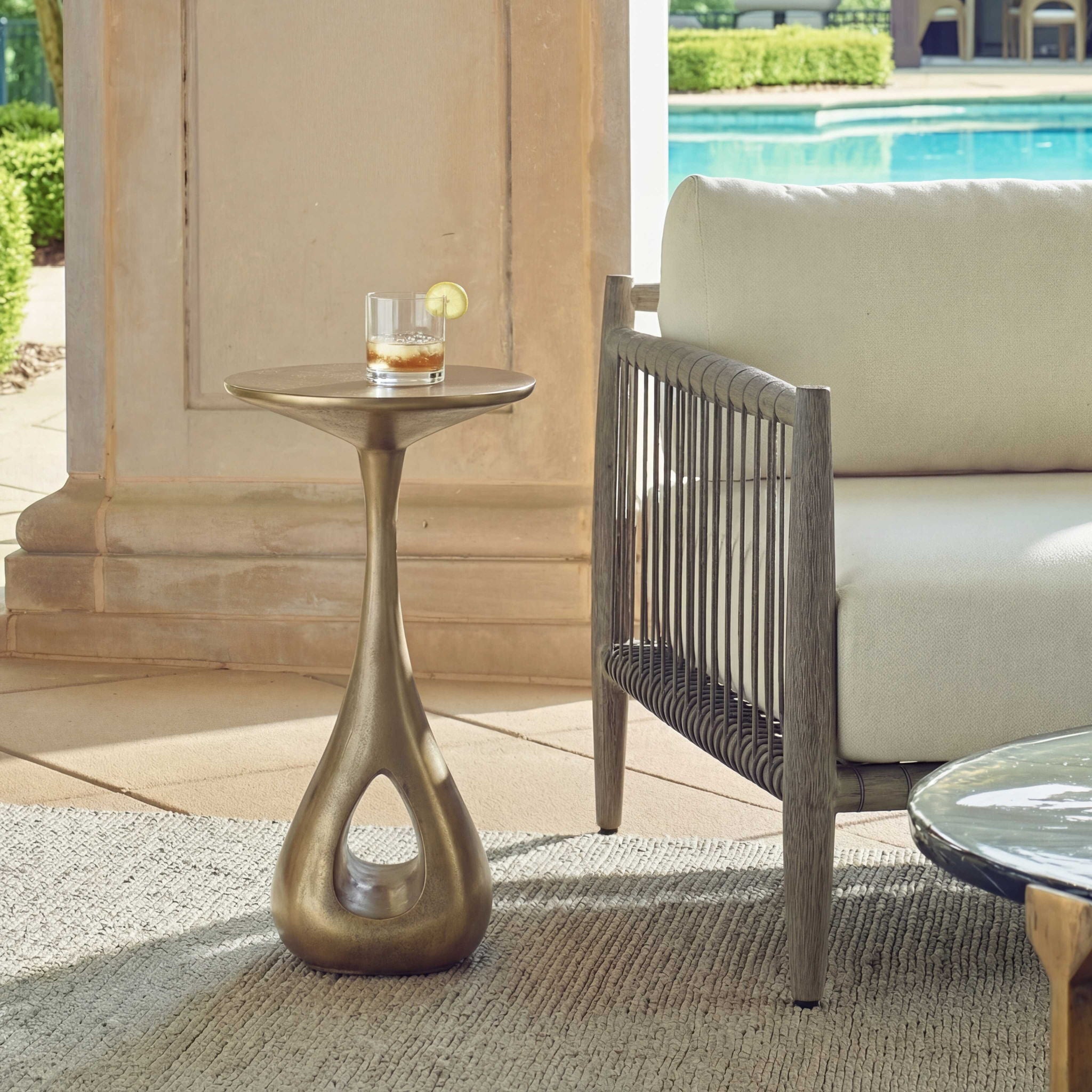 Tolstoy - Indoor-Outdoor Accent Table - Brass