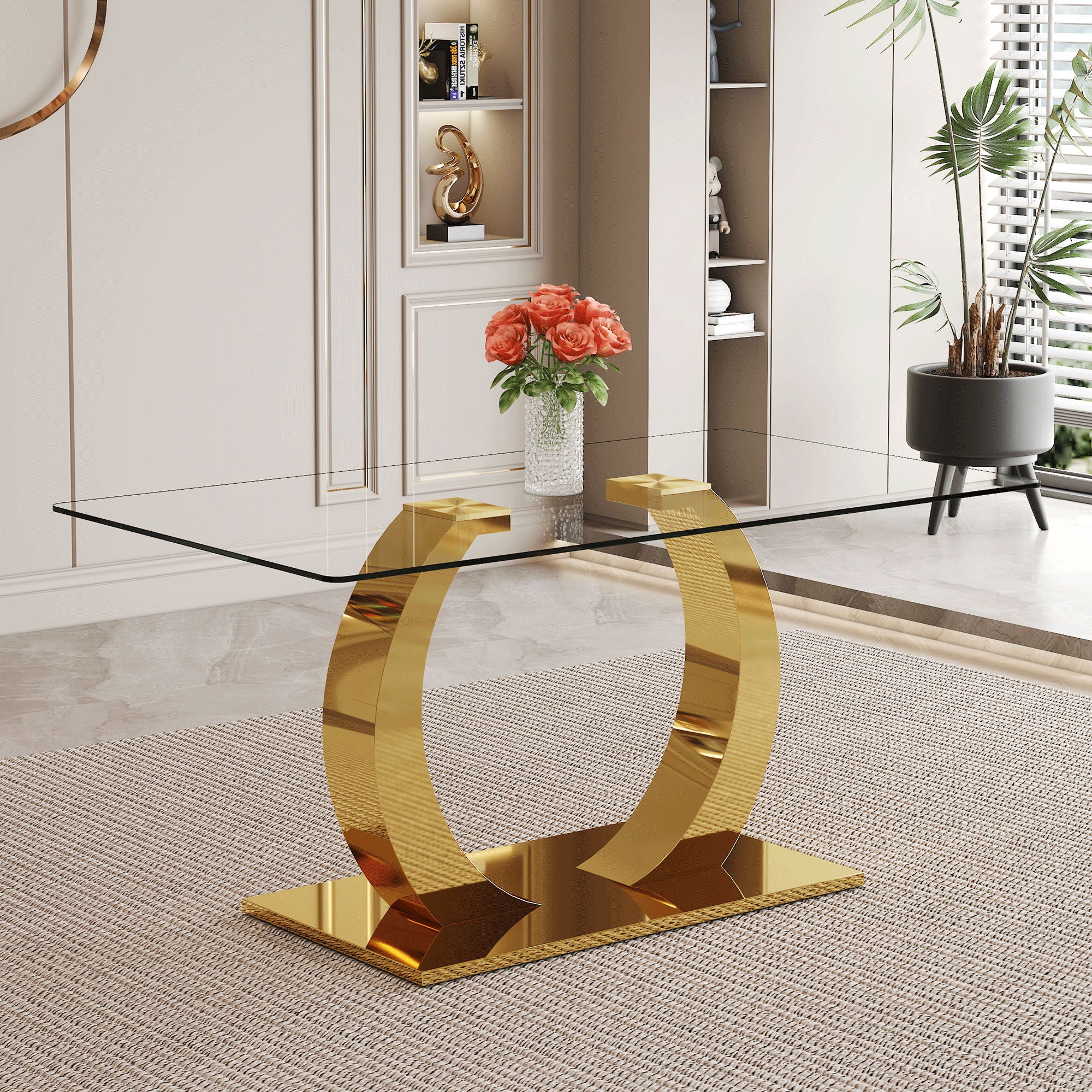 Dining Table For Living Spaces - Gold / Transparent
