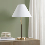 Bromley - Two Tone Pull-Chain Table Lamp - Gold / Brown