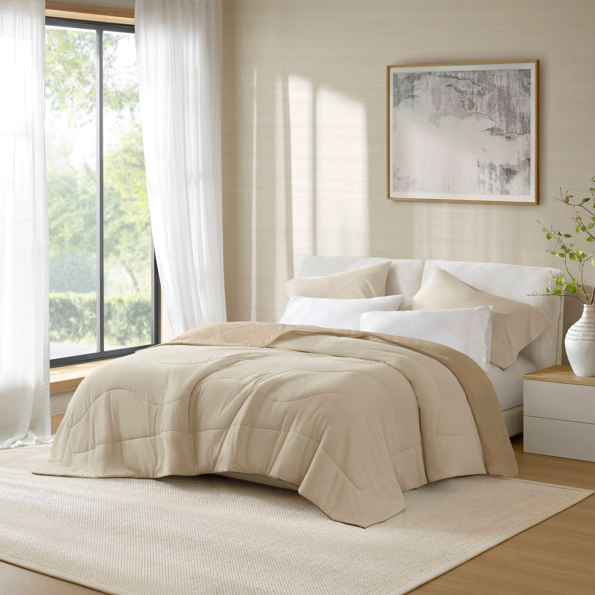 King/California King Reversible Tencel Comforter Blanket - Linen