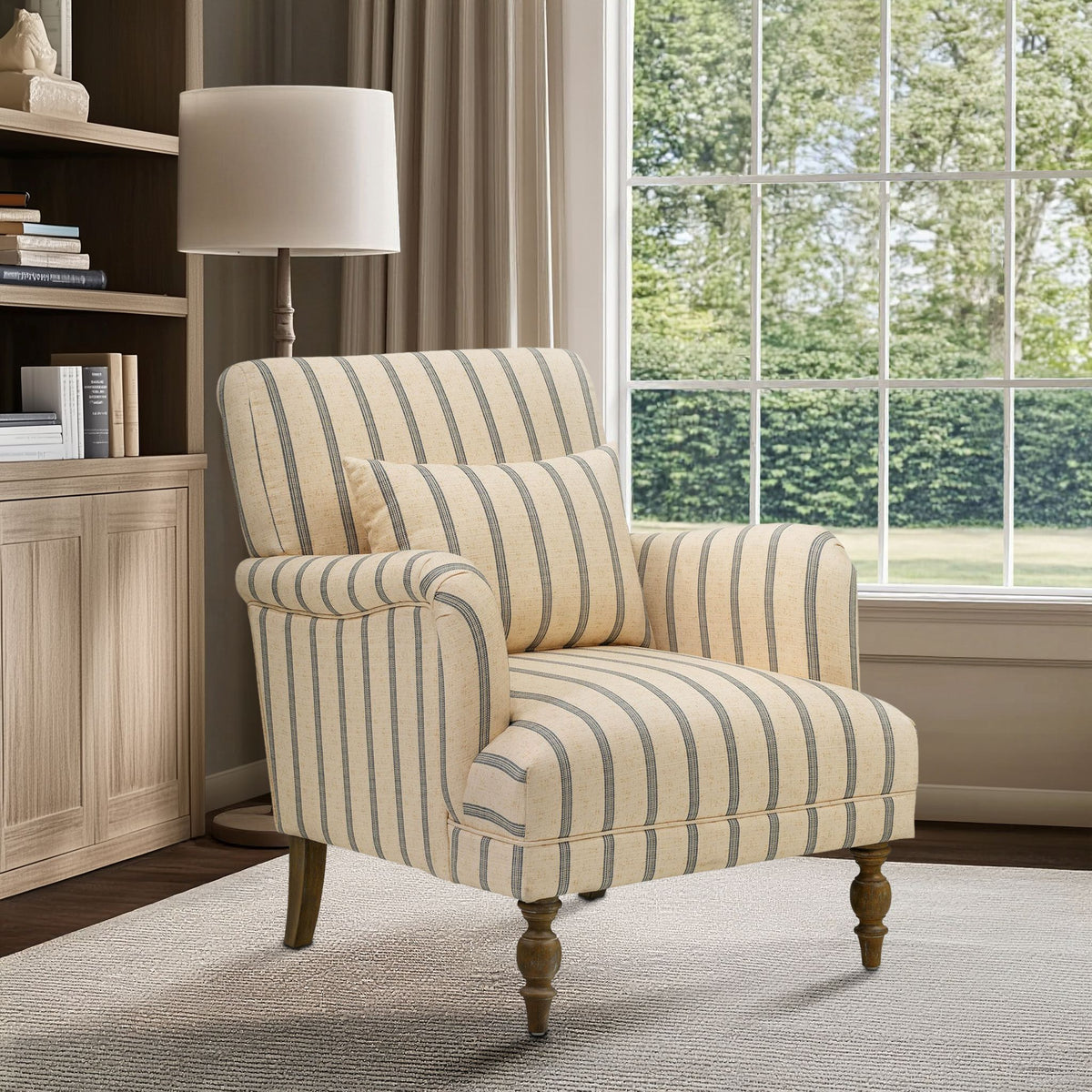 Amanda - Accent Chair - Linen / Blue