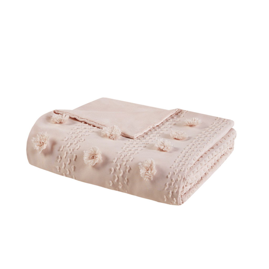 Lucy - Clip Jacquard Duvet Cover Set - Pink