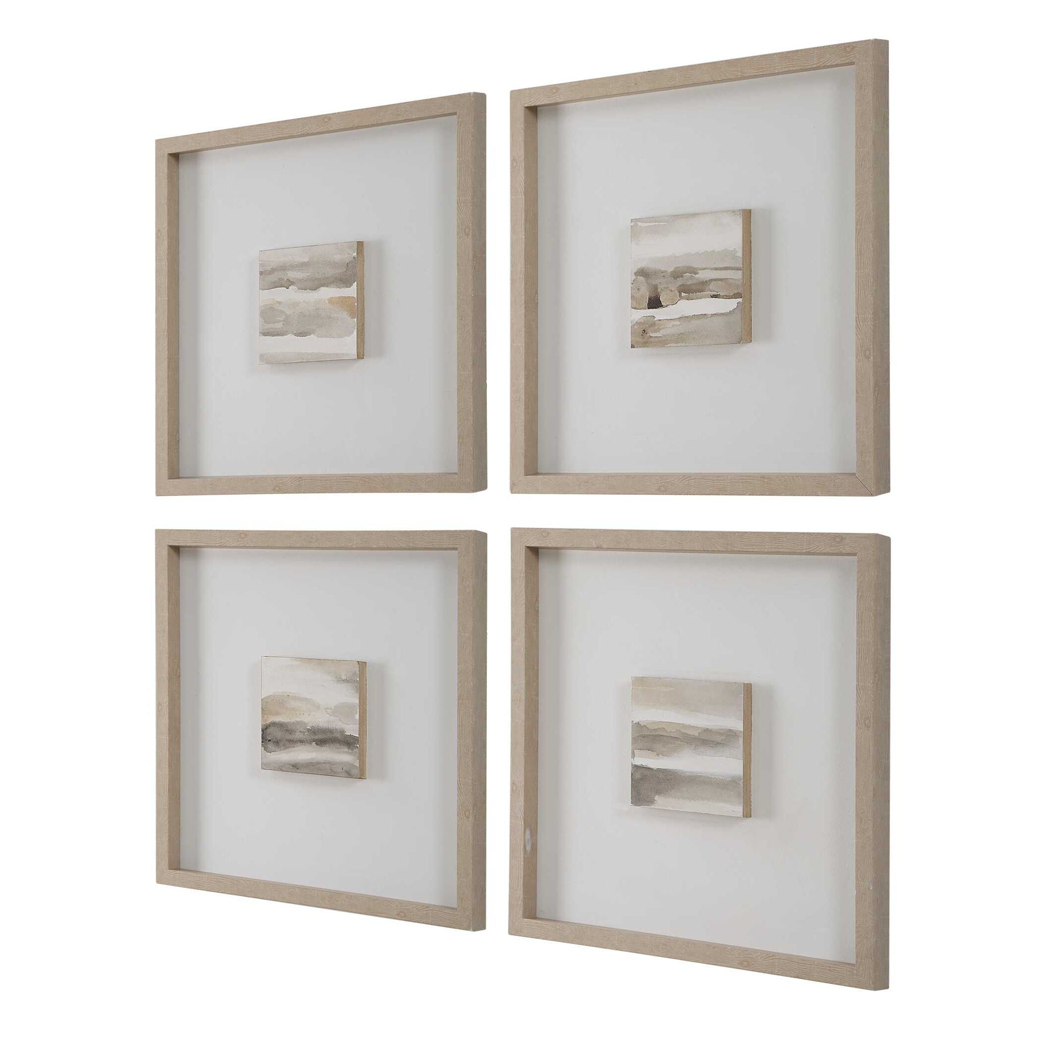 Studying Sepia - Hand Painted Canvases (Set of 4) - Light Brown
