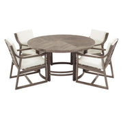 5 Piece Outdoor Dining Set, Patio Table And Chairs With Umbrella Hole