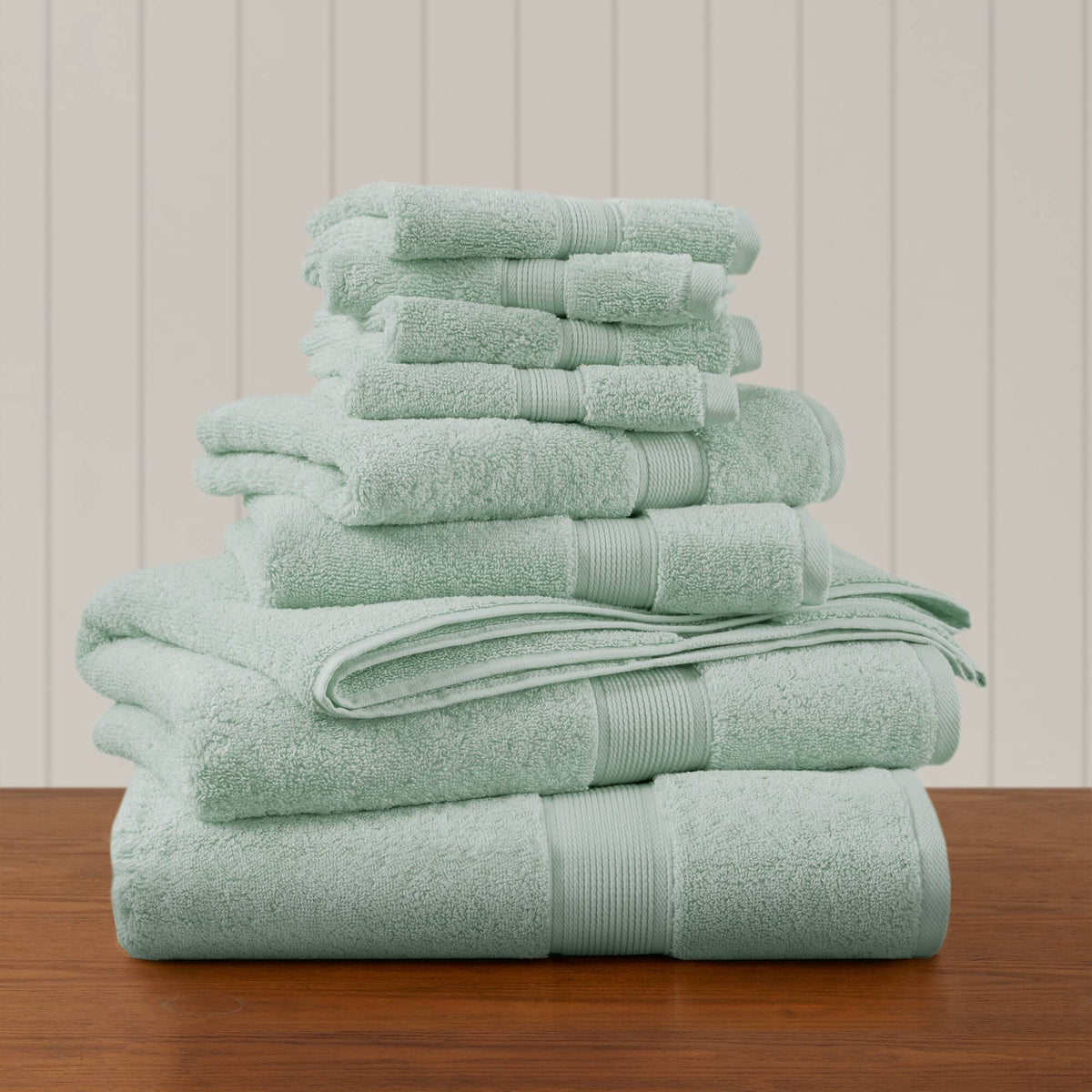 800GSM - 8 Piece Antimicrobial Towel Set - Seafoam