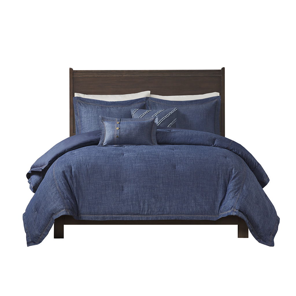Perry - Oversized Denim Comforter Set - Blue
