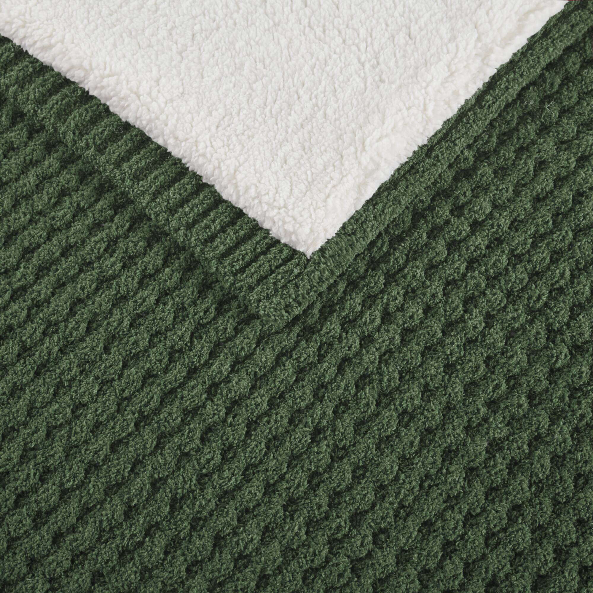 Rowan - Waffle Knit Chenille Throw - Green