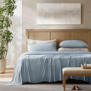 Cooling - Split King Stretch Jersey Sheet Set - Blue