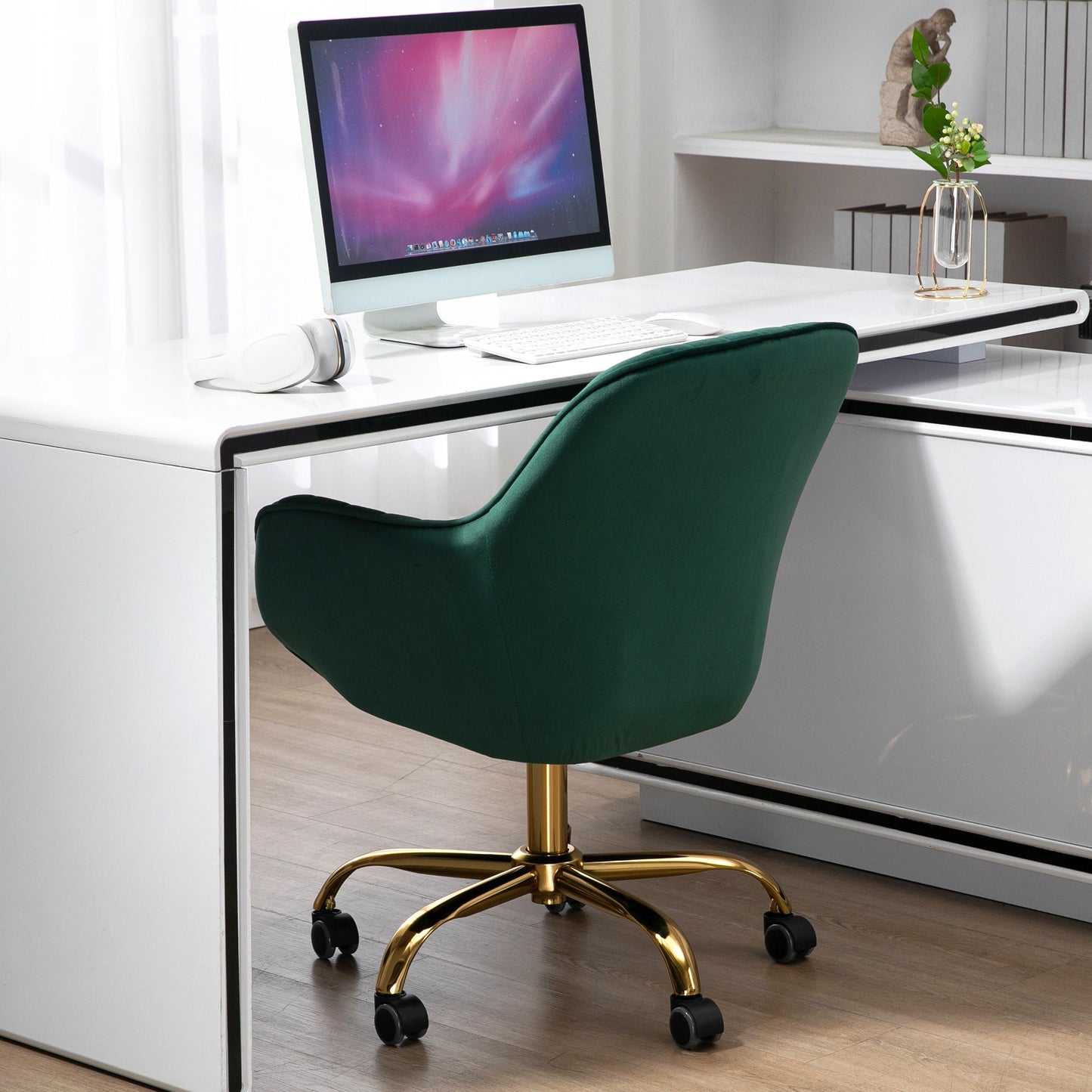 Swivel Chair With High Back, Adjustable Working Chair With Base