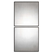 Matty Squares - Antiqued Square Mirrors (Set of 2) - Black