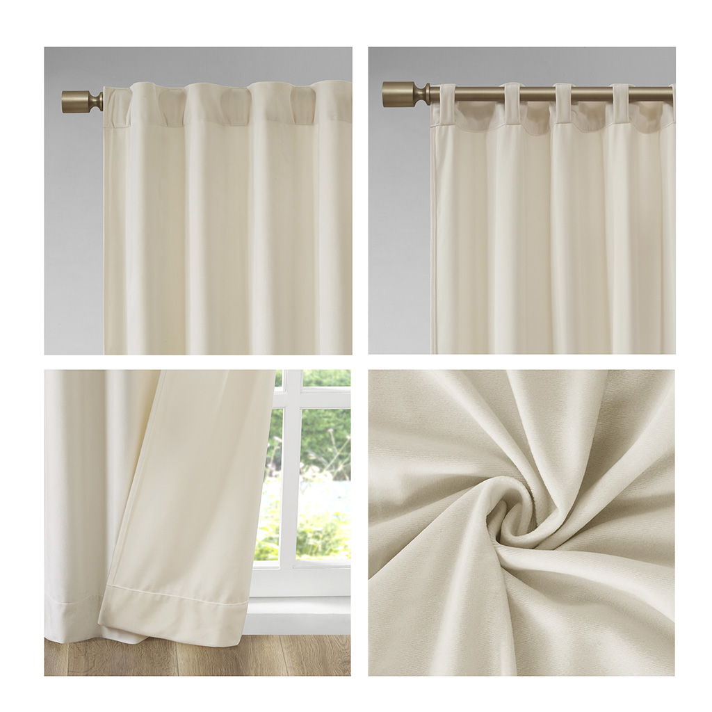 Colt - Room Darkening Rod Pocket/Back Tab Window Panel Pair - Ivory