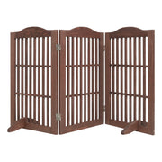 Freestanding Foldable Pet Gate For Dogs - Brown