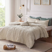 Felicia - Velvet Twin Comforter Set With Throw Pillow - Champagne