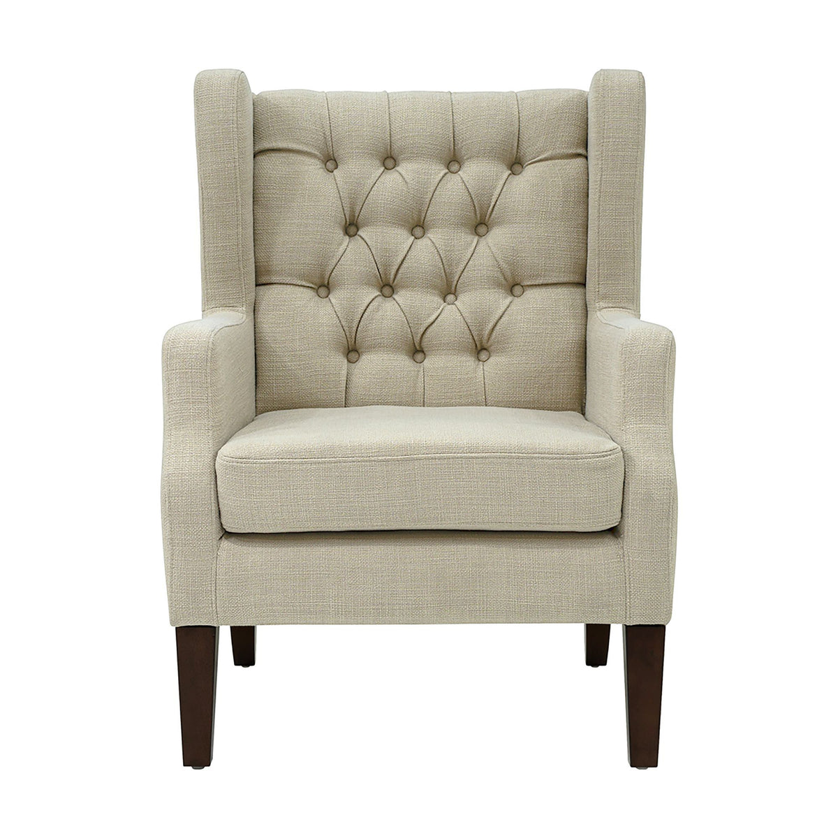 Maxwell - Button Tufted Wing Chair - Linen