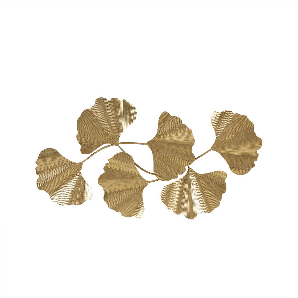 Faye - Ginkgo Leaf Wall Art - Gold