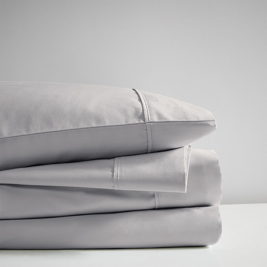 600 Thread Count - Cooling Cotton Blend 4 Piece King Sheet Set - Gray