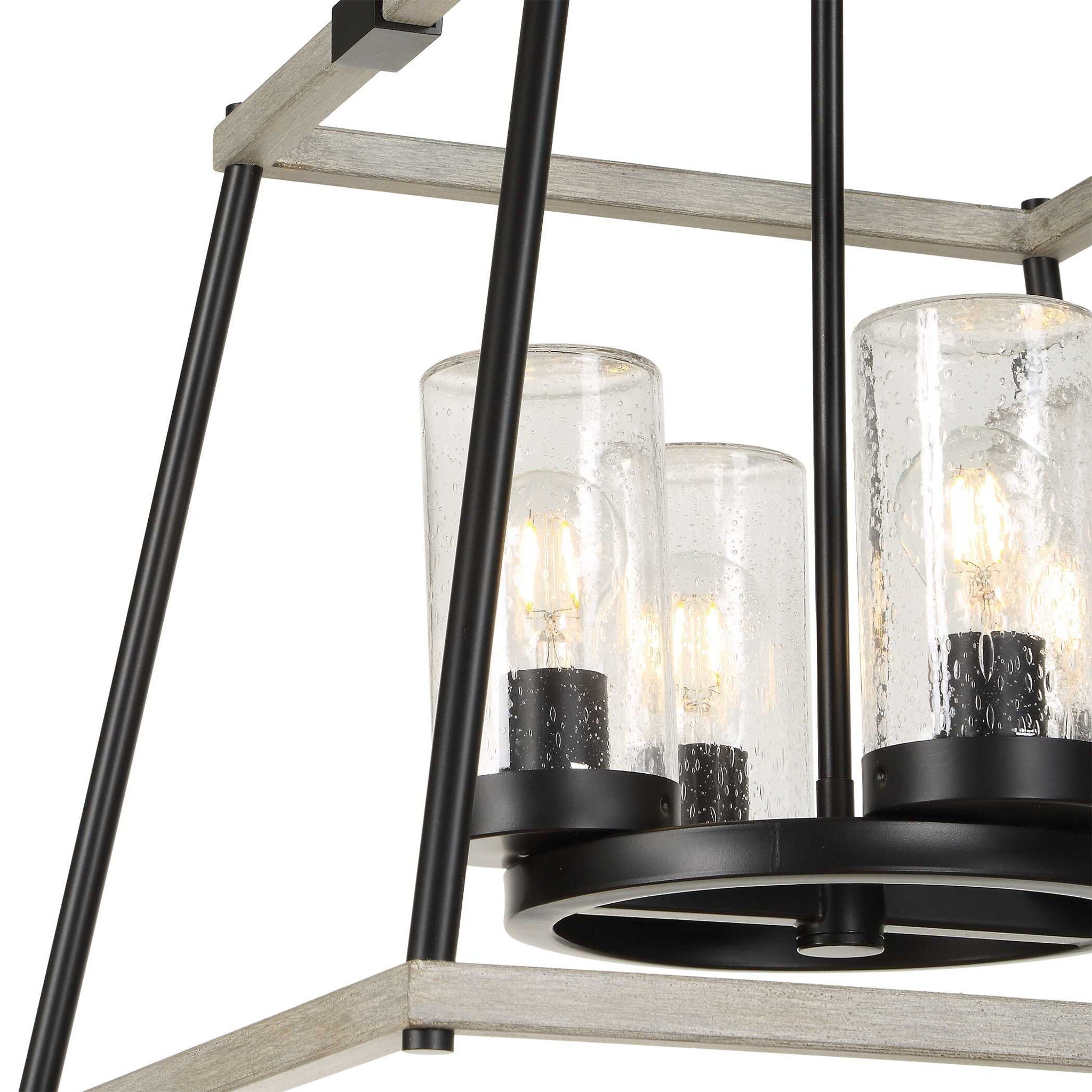 Edgecomb - 4 Light Indoor-Outdoor Pendant - Black / Gray