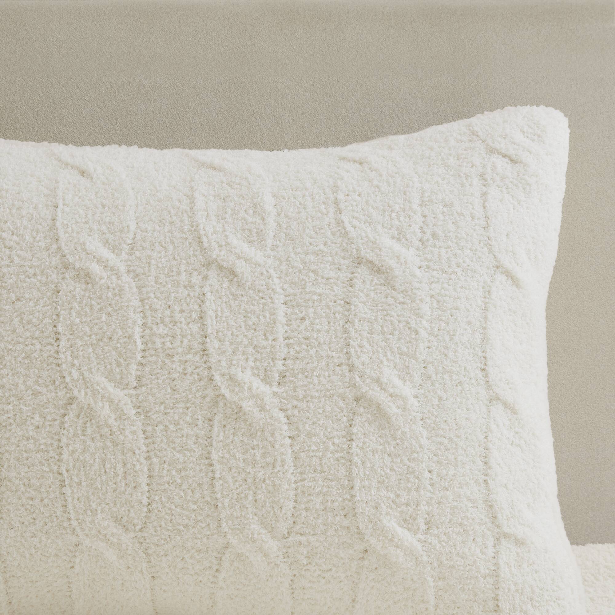 Riordan - Twin Cable Knit Comforter Set - Ivory