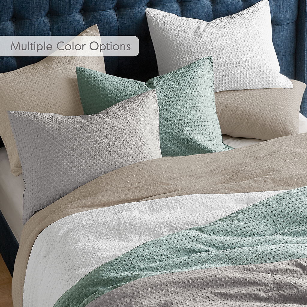 Mina - Twin/Twin XL Waffle Weave Textured Duvet Cover Set - Neutral
