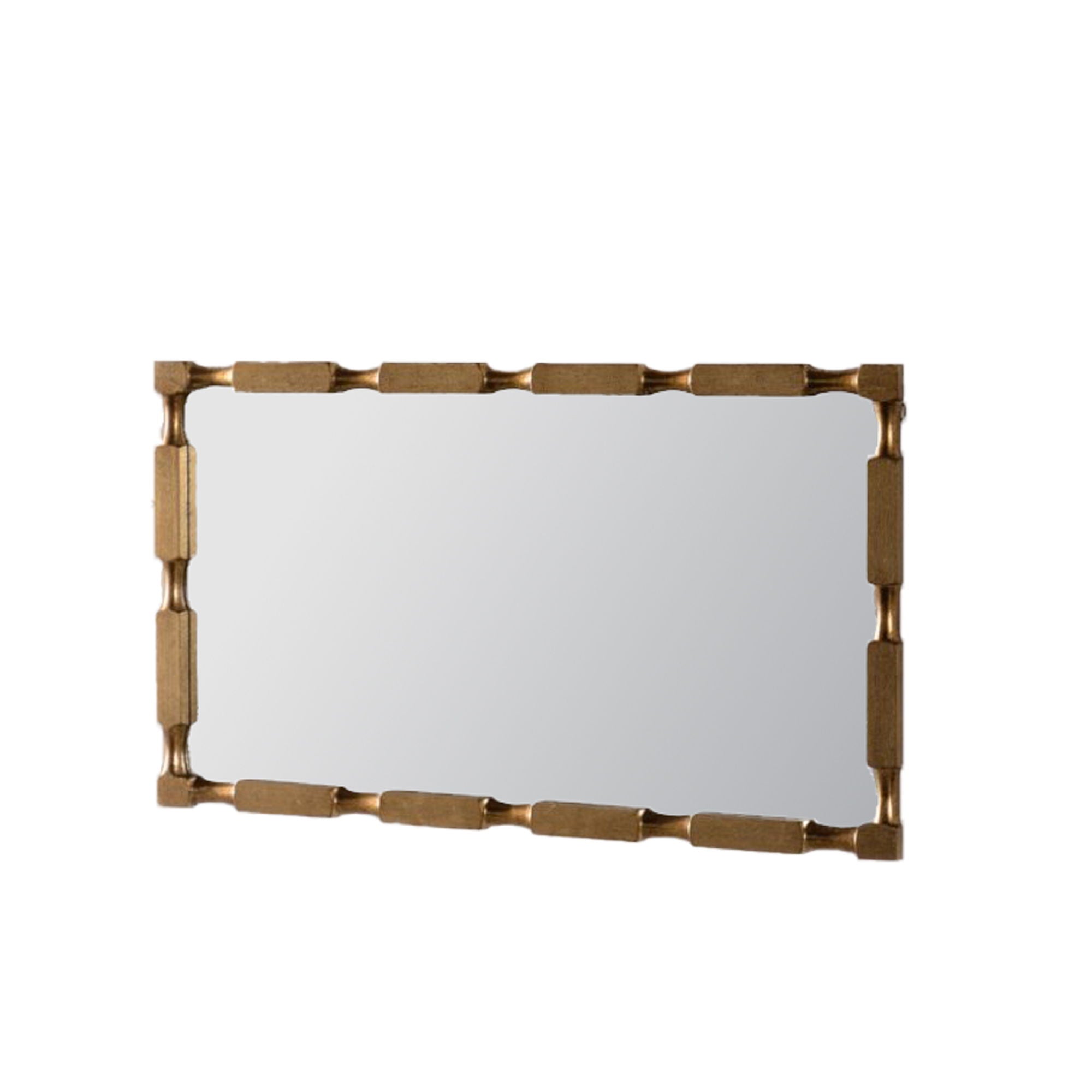 Rectangular Wall Mirror With Frame For Living Room - Gold
