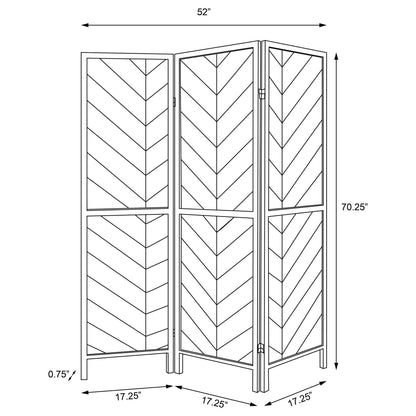 Herringbone - 3 Panel Screen - Brown
