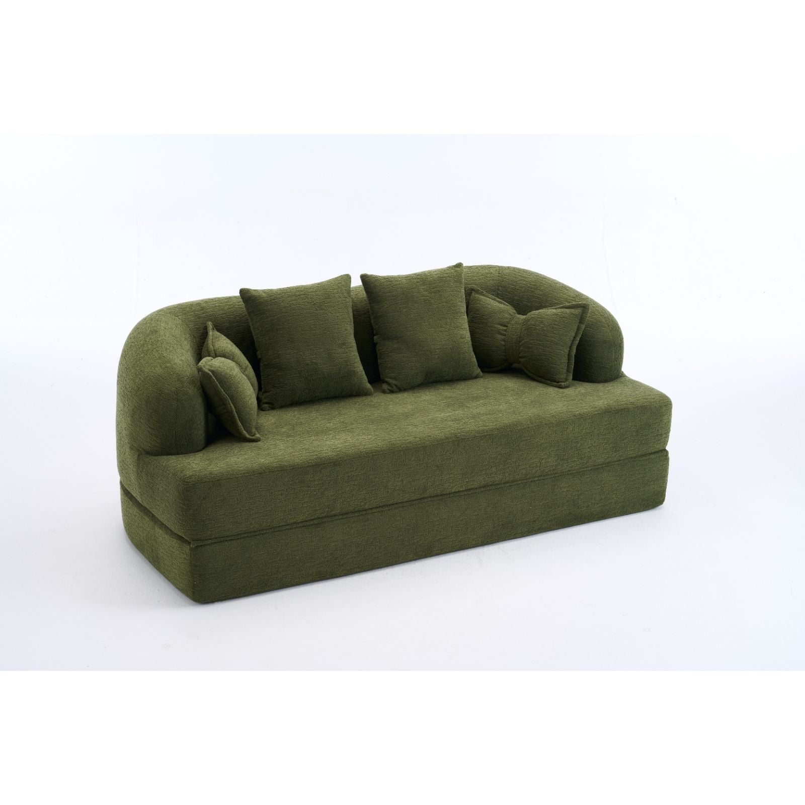 Foldable Sofa Bed, Boneless Couch Convertible Sleeper With 4 Pillows